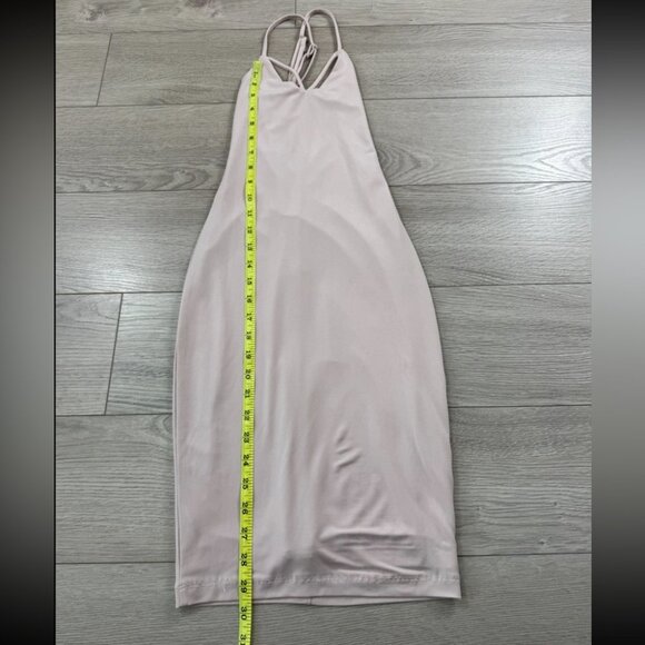 Nookie Spaghetti Straps Bodycon Knee Length Club Dress Cream - Picture 6 of 10